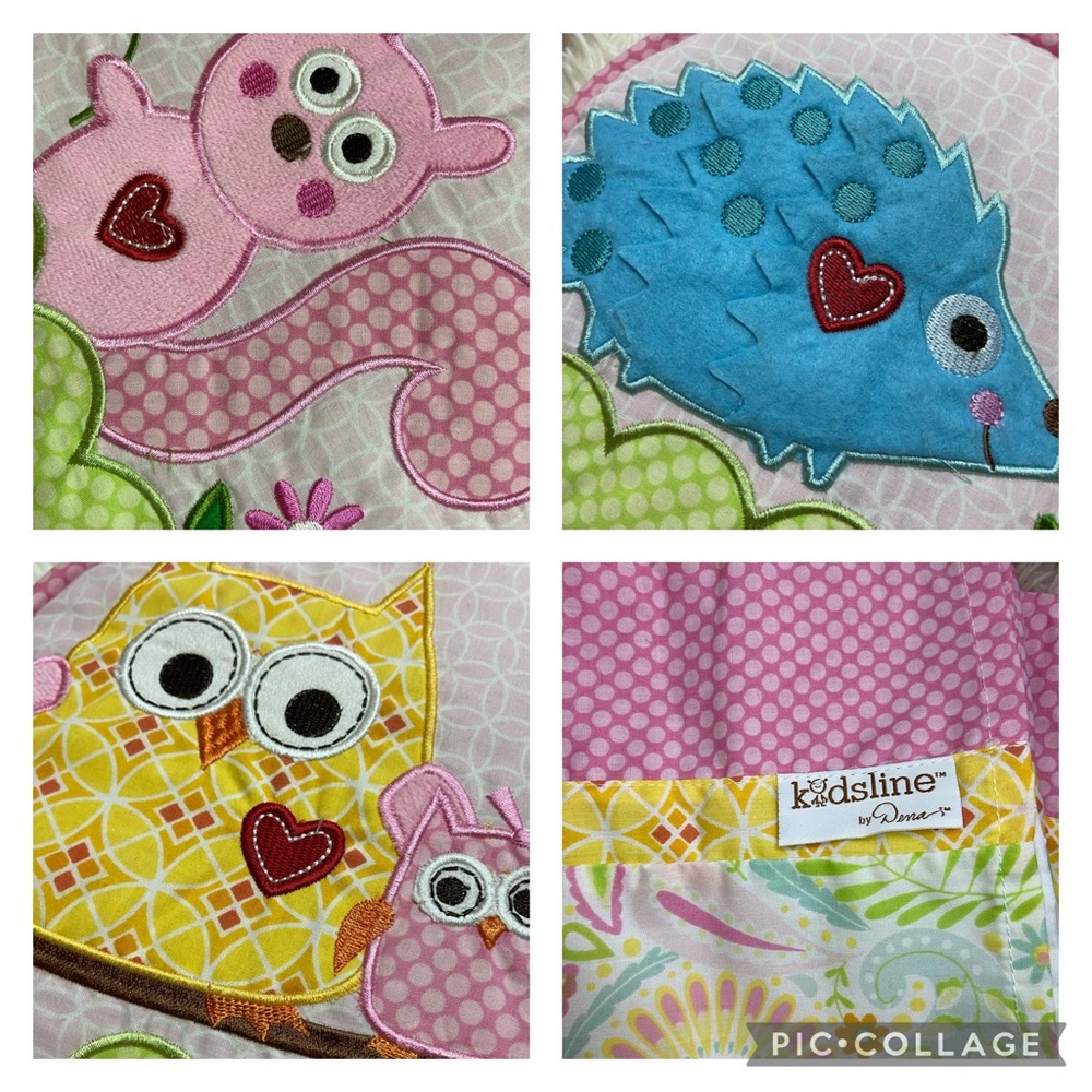 Valance Curtains and Wall Set Kidsline by Dena Decor Squirrel Owls Hedgehog
